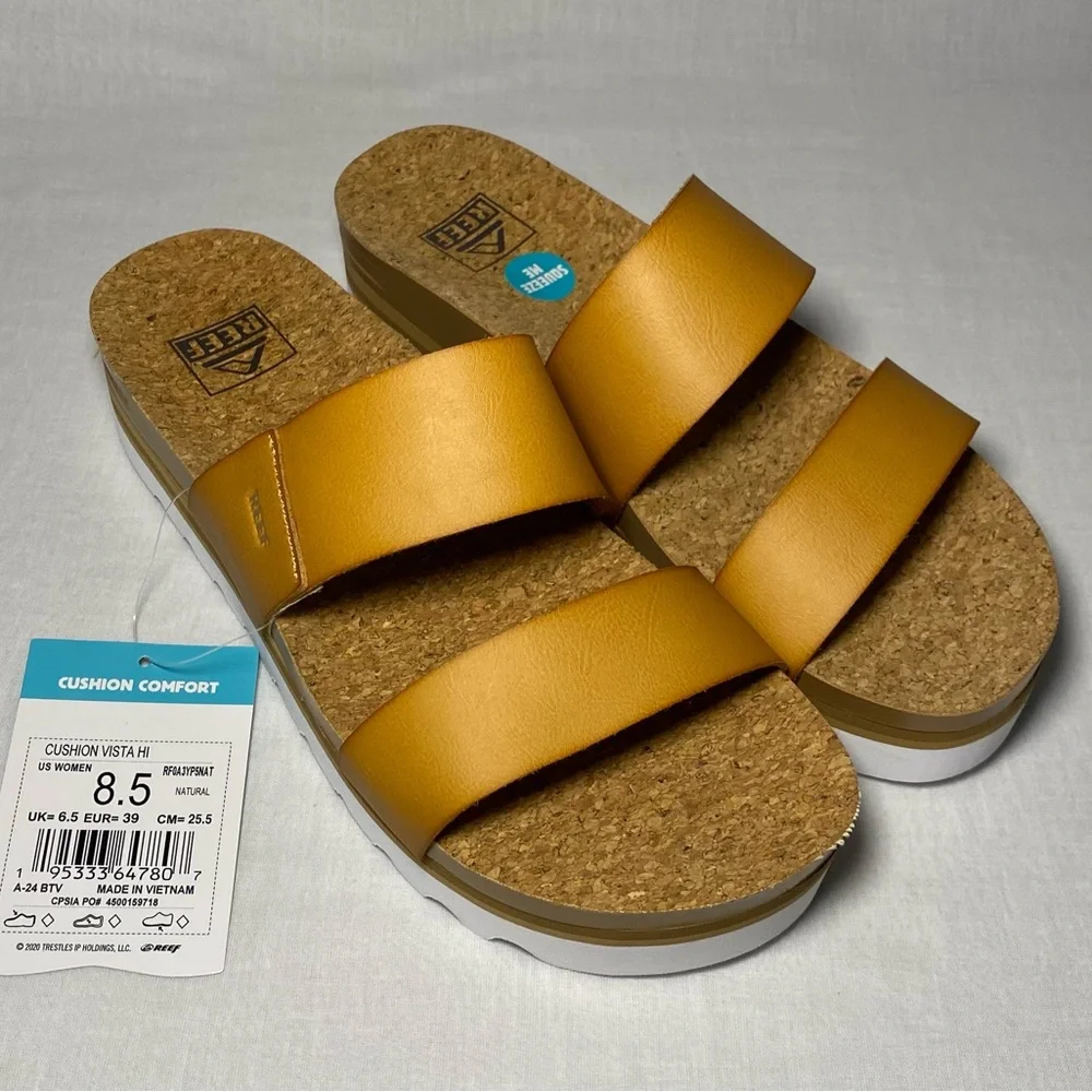 NIB Reef Cushion Vista Hi Platform Sandal Natural color Size 8.5 - Picture 6 of 12